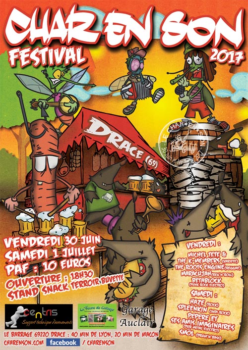 affiche de la troisième année du char en son festival de musique en 2017